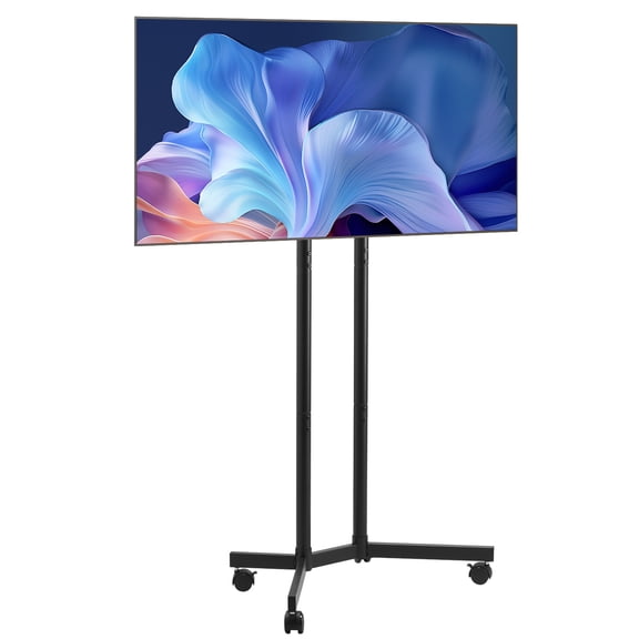YWEN Rolling TV Stand, Mobile TV Cart for 32-65 Inch Screens, Height Adjustable, Portable Monitor Stand with Wheels Holds up to 88 lbs for Living Room, Bedroom, Office, Outdoor, Max VESA 400x400mm