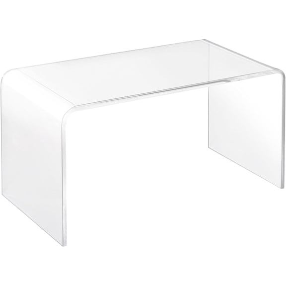 YWEN Stylish Clear Acrylic Waterfall End Table Compact 16 Inch Height Living Room Accessory