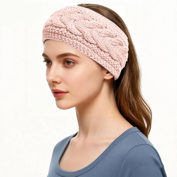 YWIYIUD 1 PC Winter Headbands for Women Ear Warmers, Thick Warm Headbands Accessories, Cold Weather Headband for Women's Hair Fleece Lined Headwrap Outdoor Sports Cold Weather Hair Accessories