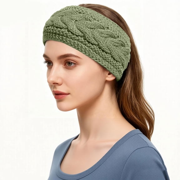 YWIYIUD 1 PC Winter Headbands for Women Ear Warmers, Thick Warm Headbands Accessories, Cold Weather Headband for Women's Hair Fleece Lined Headwrap Outdoor Sports Cold Weather Hair Accessories