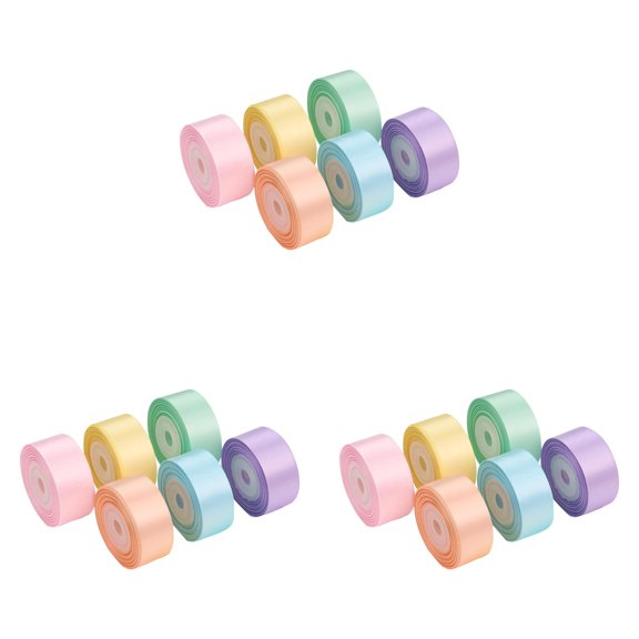 YWIYIUD 18Roll Pastel Satin Ribbon 1 Inch x 60 Yards Solid Colors Double Faced Rainbow Silk Satin Ribbons for Gift Wrapping Flower Bouquet Bows DIY Crafts Birthday Party Mother's Day Decoration