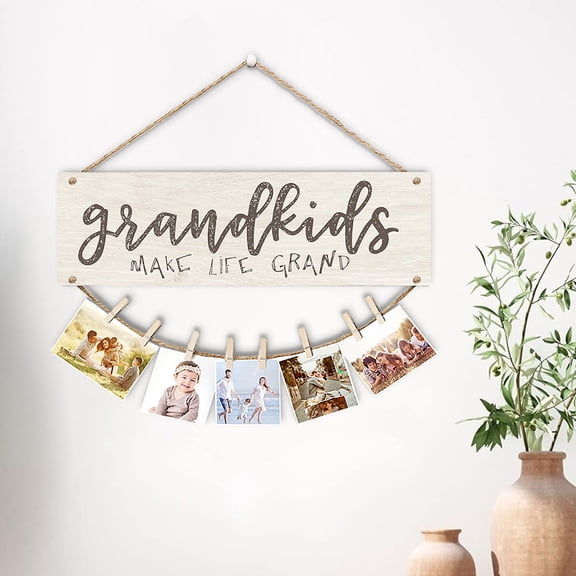 YWIYIUD 1PC 16inch Grandparents Grandkids Picture Frame Photo Holder for Wall, DIY Photo Hanging Display Picture Board for Wall Decor, Gifts for Photo Hanging Display Picture Board for Wall Decor