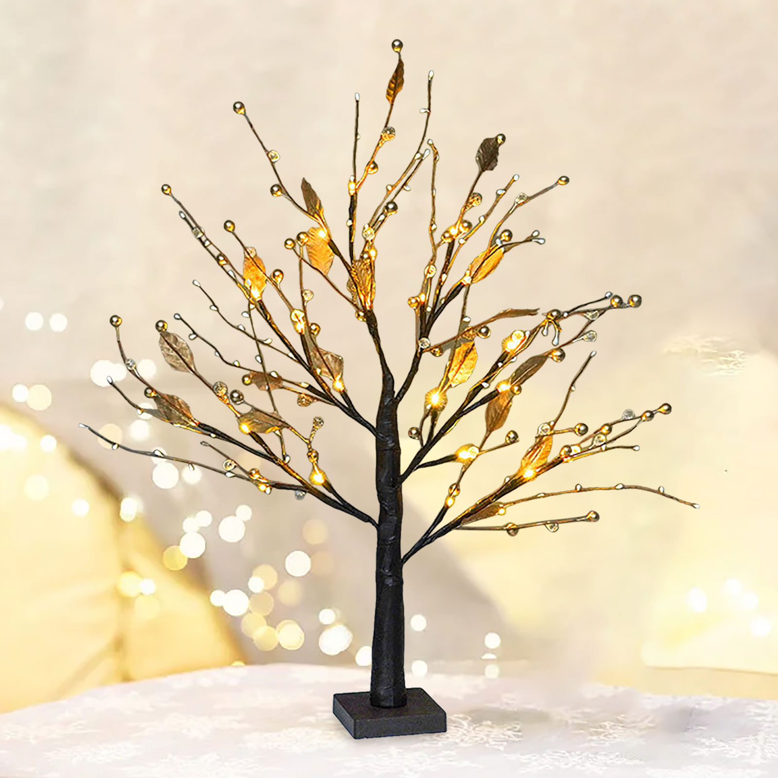Twinkle Tree YWIYIUD 1PC 22inch Berry Twinkling Tree Artificial Xmas Tree, LED ...