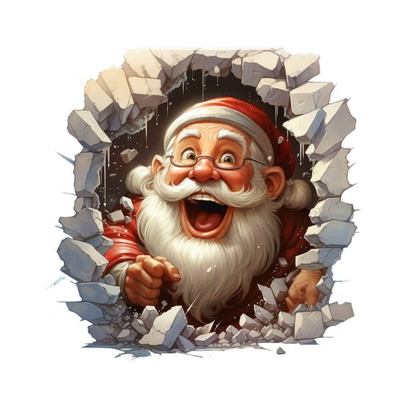 YWIYIUD 1PC Christmas Window Wall Stickers, 16inch Funny Wall Breaking Snowman Window Stickers Christmas Living Room Decoration Christmas Door Stickers for Xmas Window Wall Refrigerator Decorations