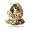 thumbnail image 1 of YWIYIUD 1PC Easter Decoration Spring Rabbit Ornament 2D Acrylic Desktop Ornament Cartoon Cute Easter Eggs Rabbit Designs Decoration Accessories for Living Room Holiday Party Supplie Home Decor 8inch, 1 of 7