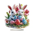 thumbnail image 1 of YWIYIUD 1PC Easter Decoration Spring Rabbit Ornament 2D Acrylic Desktop Ornament Cartoon Cute Easter Eggs Rabbit Designs Decoration Accessories for Living Room Holiday Party Supplie Home Decor 8inch, 1 of 8