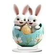 thumbnail image 1 of YWIYIUD 1PC Easter Decoration Spring Rabbit Ornament 2D Acrylic Desktop Ornament Cartoon Cute Easter Eggs Rabbit Designs Decoration Accessories for Living Room Holiday Party Supplie Home Decor 8inch, 1 of 6