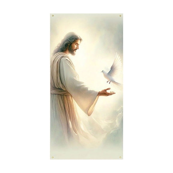 YWIYIUD 1PC Happy Easter Rabbit Porch Banner Sign, Easter Front Door Decorative Hanging Welcome Banner Flag, Spring Seasonal Decoration Home Yard Garden Outdoor Decor 71 x 35 Inch