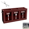 thumbnail image 1 of YWIYIUD 1PC Kitchen Utensils Holder for Counter, Wooden Utensil Organizer for Storage Cooking and Silverware, Utensil Containers for Kitchen Counter Spoons Forks Tools Storage 12x5.5x3.4Inch, 1 of 6