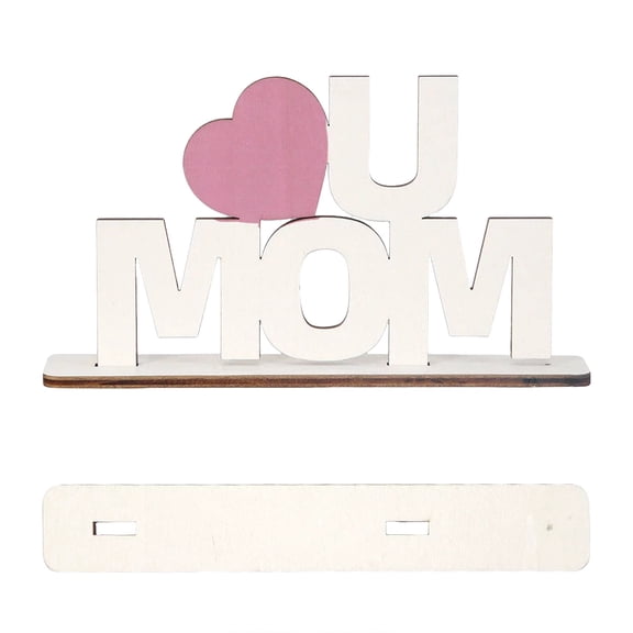 YWIYIUD 1PC Mother's Day Wooden Centerpieces Table Decoration, Happy Mother's Day Table Topper Sign Wood Craft Center Piece Decor for Mother's Day Party Birthday Gift Dinner Table Home Decor 4.7inch