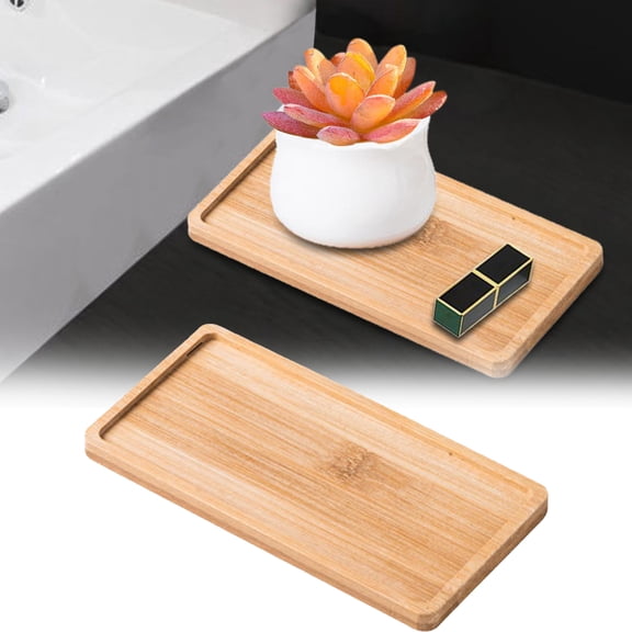 YWIYIUD 1PC Small Wood Tray, Organizer Tray for Kitchen, Serving, Rectangular Serving Trays forFood, Decorative Organizer for Kitchen Use Table Decorations 7×3.5×0.4inch