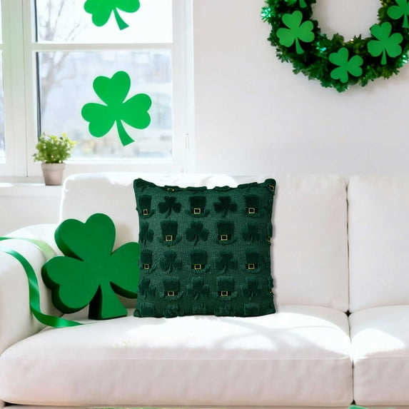 YWIYIUD 1PC St. Patrick's Day Throw Pillow Covers 18x18 inch Decorative Pillow Covers Happy St. Patrick's Day Themed Cushion Covers Pillow Cases for Home Outdoor Sofa Decoration