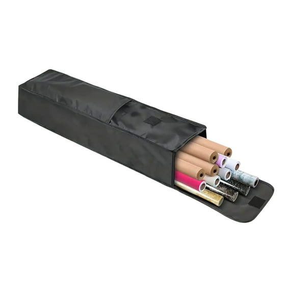 YWIYIUD 1PC Wrapping Paper Organizer Storage, 29inch Christmas Wrapping Paper Holder Storage with Pocket , Waterproof Gift Wrapping Storage Bag with Side Pocket & Handles