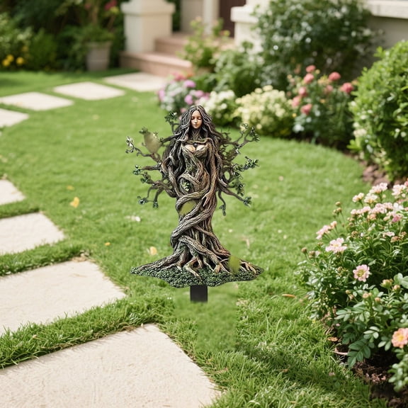 YWIYIUD 1PCS CreativeFairy Garden Stakes Flat Decor 2D Acrylic ElfFairy Garden Accessories TreeElf Statue Ornaments for Indoor OutdoorPlants Yard Decor,Festival Outdoor Home Garden Party Supplies