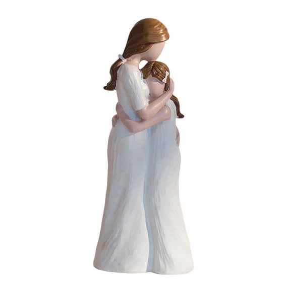 YWIYIUD 1PCS Mother Daughter Hugging Resin Statue Table Centerpiece Decor Gifts for Women Mom SculptedHandPainted Figure Meaningful Gifts for Birthday Thanksgiving Mother's Day