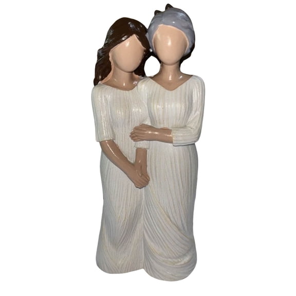 YWIYIUD 1PCS Mother Daughter Hugging Resin Statue Table Centerpiece Decor Gifts for Women Mom SculptedHandPainted Figure Meaningful Gifts for Birthday Thanksgiving Mother's Day