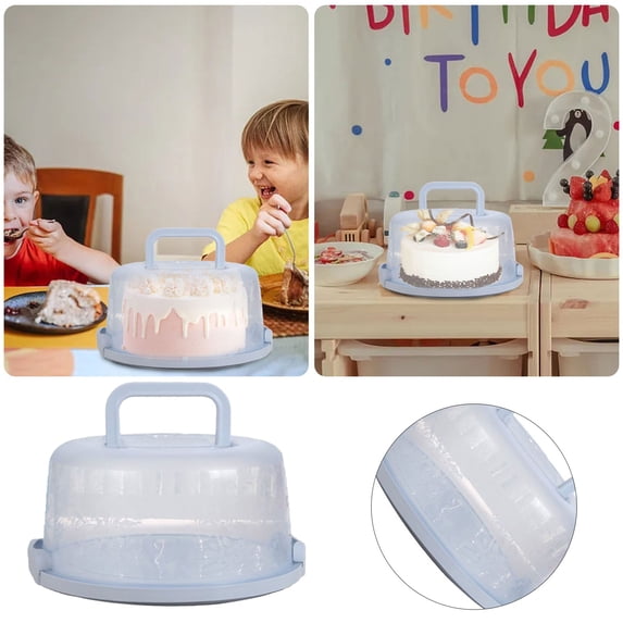 YWIYIUD 1PCS Portable CakeCarrier Stand with Handle,Cake Container Box with Lid,Round Cupcake Holder Tray for Dessert arties Bakeries Home Use Design,BuckleSeal Round Cake Box Container