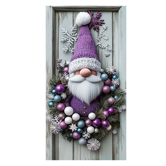 YWIYIUD 1Pcs Christmas Bow Door Banner Holiday Berry Photography Background Winter Christmas Purple Decoration for Front Door Porch Xmas Party Decor NewYear Supplies 71x35 Inches