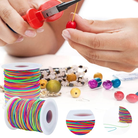 YWIYIUD 1Roll Rainbow Stretchy String for Bracelets,109 Yards 1mm Elastic Thread for Bracelet Bead String Elastic Cord for Bracelets,Necklace,Beading,JewelryMaking
