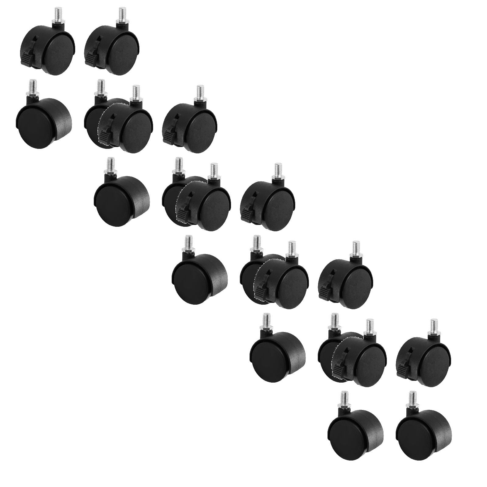 YWIYIUD 20 Pcs 1.6 Inch SwivelStem Caster Wheels Replacement Casters, Stem Caster Wheels, Chair Wheels Twin Caster Wheels with Locking Brake