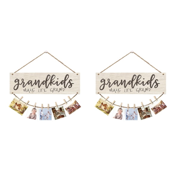 YWIYIUD 2PCS 16inch Grandparents Grandkids Picture Frame Photo Holder for Wall, DIY Photo Hanging Display Picture Board for Wall Decor, Gifts for Photo Hanging Display Picture Board for Wall Decor