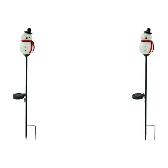 YWIYIUD 2PCS 24inch Solar Garden Stake Lights Outdoor, Solar Lighted Snowman Outdoor Figurine Lights Ornament Statue Decor for Patio, Yard Decor for Xmas Party,Holiday