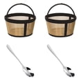 thumbnail image 1 of YWIYIUD 2PCS 4-5 Cup Reusable FilterBasket with Mesh Bottom Fits Coffee Maker, Filter Replacement forBasket, Filter Replacement for Coffee Maker, Reusable Filter with 2PCS Stainless Steel Spoon, 1 of 1