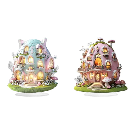 YWIYIUD 2PCS Easter Decorations Easter Rabbit Tabletop Ornament,Spring Fashion Decorative Sculpture Figurine 2D Acrylic for Home Kitchen Easter Party,Birthday Gifts for Women