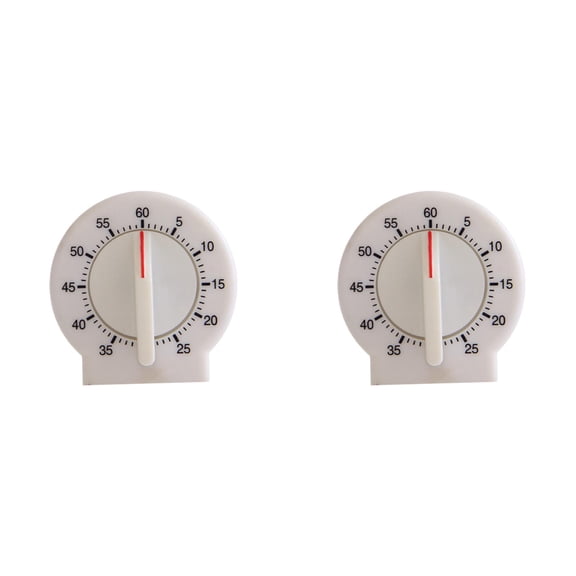 YWIYIUD 2PCS Kitchen Timers for Cooking, 60 Minute Wind Up Round Mechanical Timer Visual Countdown Clock with Loud Alarm Manual Timer for Home Study Classroom Cooking