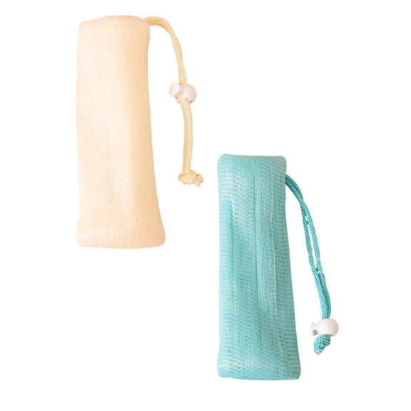YWIYIUD 2Pcs Exfoliating Mesh Soap Pouch Bubble Net Pouch Drawstring Foaming Net for Body Facial Cleaning,Reusable Drawstring Foaming Net Soap Bag Bath Scrubber Cloth Pouch Facial Cleaning Tool