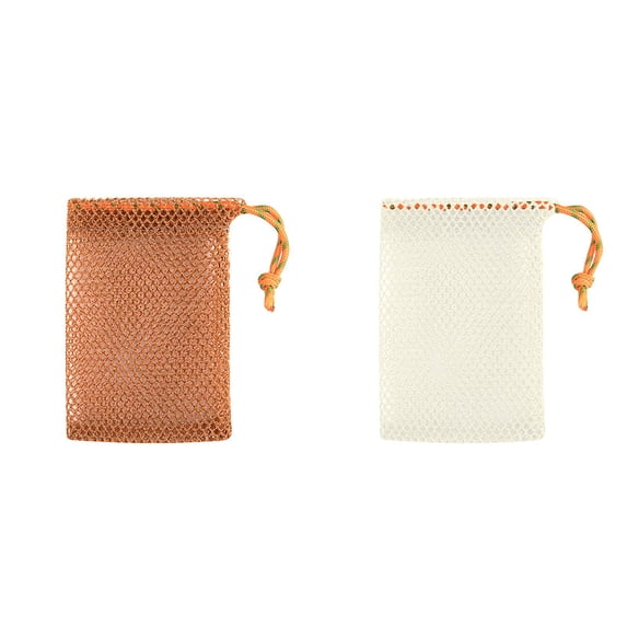 YWIYIUD 2Pcs Mesh Soap Bags Hangable Bar Soap Pouch for Shower Exfoliating,Colorful Soaps Bag with Drawstring Closure,Exfoliating Mesh Shower Bag for Bath Shower