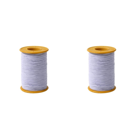 YWIYIUD 2Roll Elastic Sewing Thread for Sewing Machine, 437 Yards 0.5mm Elastic Thread for Shirring, Gathering, Stretchy Strings for Bracelets, Stretchy Strings for Bracelets