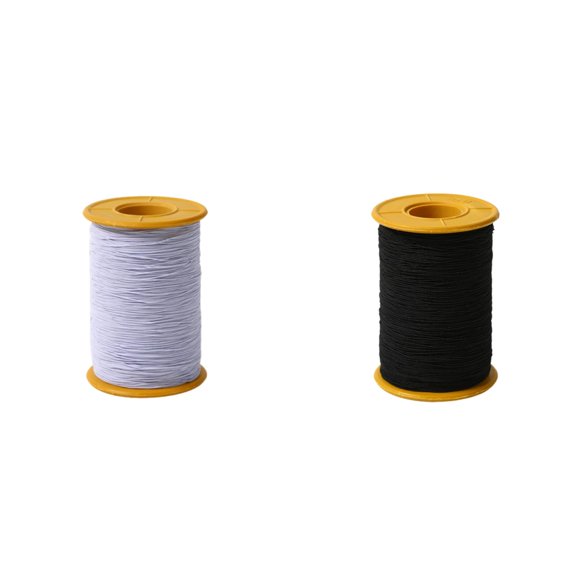 YWIYIUD 2Roll Elastic Sewing Thread for Sewing Machine, 437 Yards 0.5mm Elastic Thread for Shirring, Gathering, Stretchy Strings for Bracelets, Stretchy Strings for Bracelets