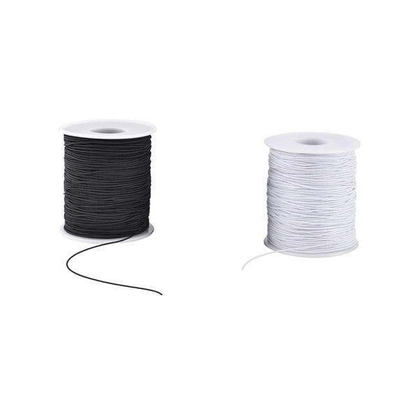 YWIYIUD 2Roll Elastic Sewing Thread for Sewing Machine, 54 Yards 1mm Elastic Thread for Shirring, Gathering, Stretchy Strings for Bracelets, Stretchy Strings for Bracelets
