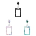 thumbnail image 1 of YWIYIUD 3 PCS Badge Holder RetractableClip Heavy Duty Reels with Vertical Sliding ID Badge Holder Hard Plastic Key Card Holder Case 4.3inch, 1 of 1