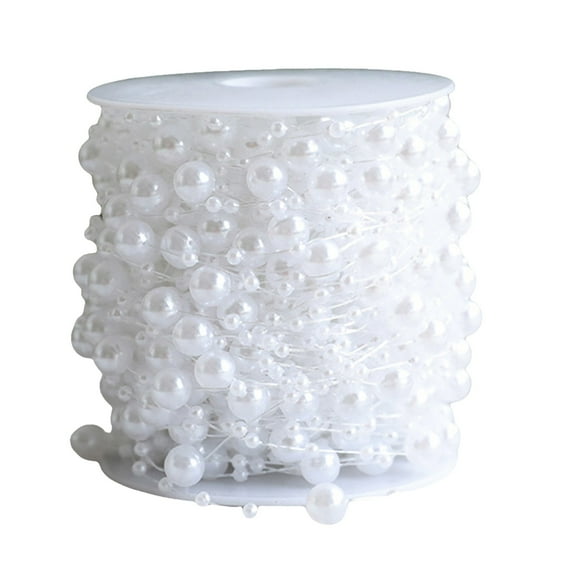 YWIYIUD 33 Feet Christmas Tree Beads Garland Decoration, Artificial Pearls Beads Garland Chain Plastic Bead Roll for DIY Christmas Wedding Decoration Holiday Party Supplies