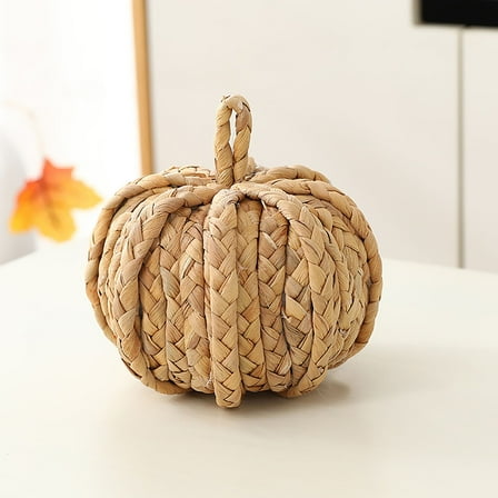 YWIYIUD 4inch Fall Pumpkin Decoration Artificial Wicker Handmade Pumpkin for Christmas Autumn Thanksgiving Day Home Dining Table Coffee Table Decoration Party Decoration Gift ﻿ 1/2/4PCS
