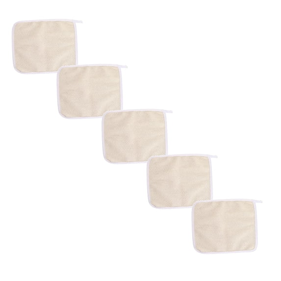 YWIYIUD 5PCS Exfoliating Washcloth, Shower Cloth for Body and Face Exfoliator Scrubber, Two Sides Exfoliate Shower Rag Wash Cloths Nylon Cotton Loofah Sponge Scrub Towel for Women Men 8x10inch