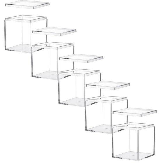 YWIYIUD 5PCS Small Acrylic Box, 2.5x2.5x2.5 Inches Clear Plastic Boxes, Small Acrylic Box with Lid, Square Cube Storage Containers Display Small Acrylic Square Storage Box