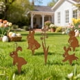 thumbnail image 1 of YWIYIUD 5Pcs Funny EasterBunny Silhouette Garden Stake Metal Rabbit Stake Garden Easter Decorations Welcome Signs Rabbits Happy Easter Spring Decor for Outdoor Festival Home Party Supplies, 1 of 6