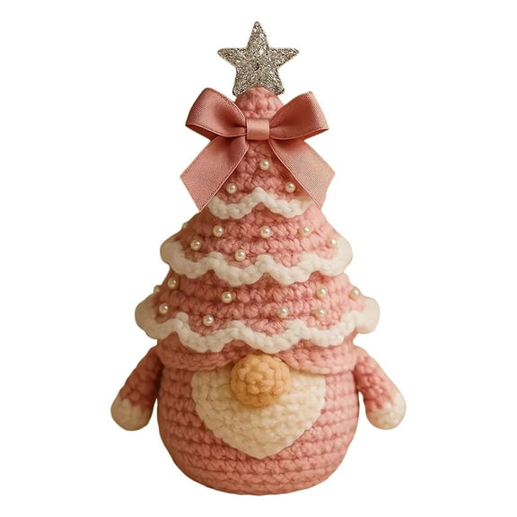 YWIYIUD 6IN DIY Crochet Christmas Tree Kit Santa Doll How To Crocheting Kits Beginners Easy Learn To Crochet Christmas Plush Craft Decor Ornament Holiday Xmas Decorations
