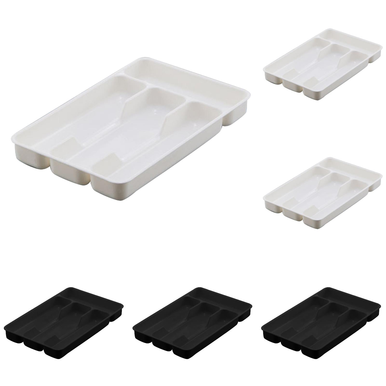 YWIYIUD 6PCS Small Silverware Drawer Organizer, Kitchen Drawer Organizer, Utensil Tray, Plastic Storage, Cutlery Organizer for Spoons Forks Kitchen Tools 7x11inch