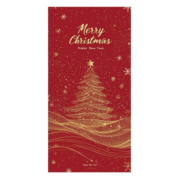YWIYIUD 79 x 35 Inch Christmas Door Cover, Merry Christmas Decorations for Front Door, Xmas Outdoor Holidays Hanging Door Banner For Christmas Winter Decorations