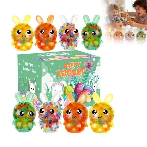 YWIYIUD 8 Pack Prefilled Easter Eggs with Toys CuteRabbit StressBalls SqueezeToys Relaxation Funny StressReliefing Toys for Teensand Adults Easter BasketStuffers Gifts