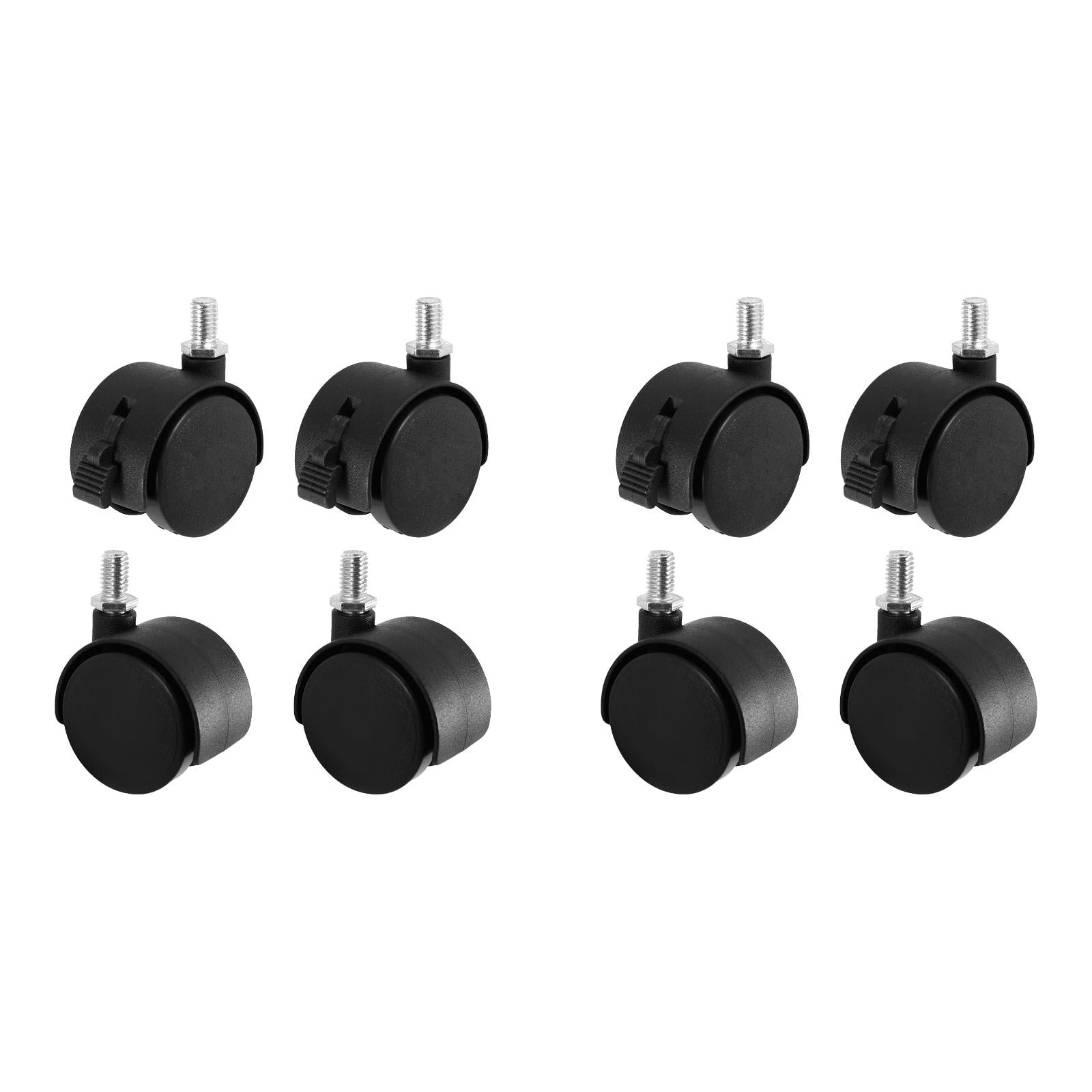 YWIYIUD 8 Pcs 1.6 Inch SwivelStem Caster Wheels Replacement Casters, Stem Caster Wheels, Chair Wheels Twin Caster Wheels with Locking Brake
