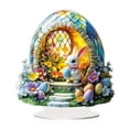 thumbnail image 1 of YWIYIUD Easter BunnyEggs Decorations Spring Easter Centerpieces 2D Flat Acrylic BunnyEgg Flower Figurines Table Ornament for Farmhouse Home Kitchen Easter Party,Birthday Gifts, 1 of 5