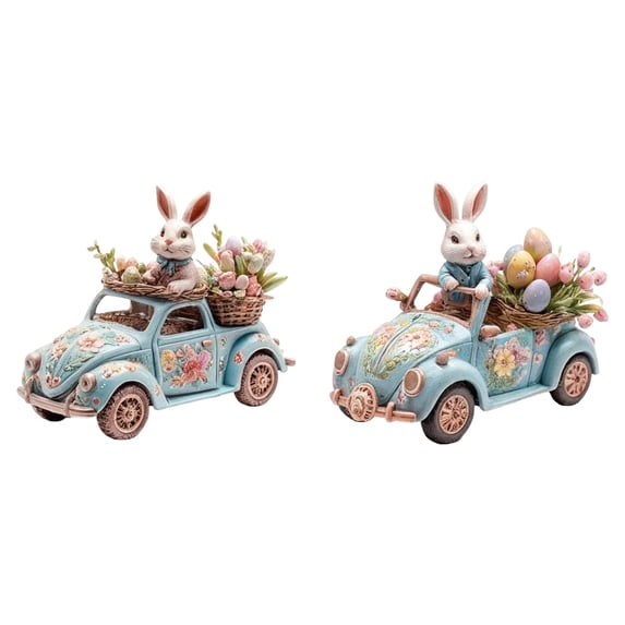 YWIYIUD Easter Decorations Colorful Easter BunnyTabletop Ornament,Spring Fashion Decorative Sculpture Figurine 2D Acrylic for Home Kitchen Easter Party,Birthday Gifts for Women 2PCS