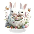 thumbnail image 1 of YWIYIUD Easter Decorations Colorful Easter Rabbit Egg Tabletop Ornament,Spring Fashion Decorative Sculpture Figurine 2D Acrylic for Home Kitchen Easter Party,Birthday Gifts for Women, 1 of 9