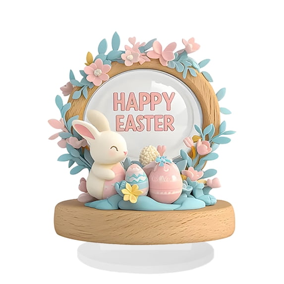 YWIYIUD Easter Decorations Colorful Easter Rabbit Egg Tabletop Ornament,Spring Fashion Decorative Sculpture Figurine 2D Acrylic for Home Kitchen Easter Party,Birthday Gifts for Women