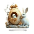 thumbnail image 1 of YWIYIUD Easter Decorations Colorful Easter Rabbit Egg Tabletop Ornament,Spring Fashion Decorative Sculpture Figurine 2D Acrylic for Home Kitchen Easter Party,Birthday Gifts for Women, 1 of 6